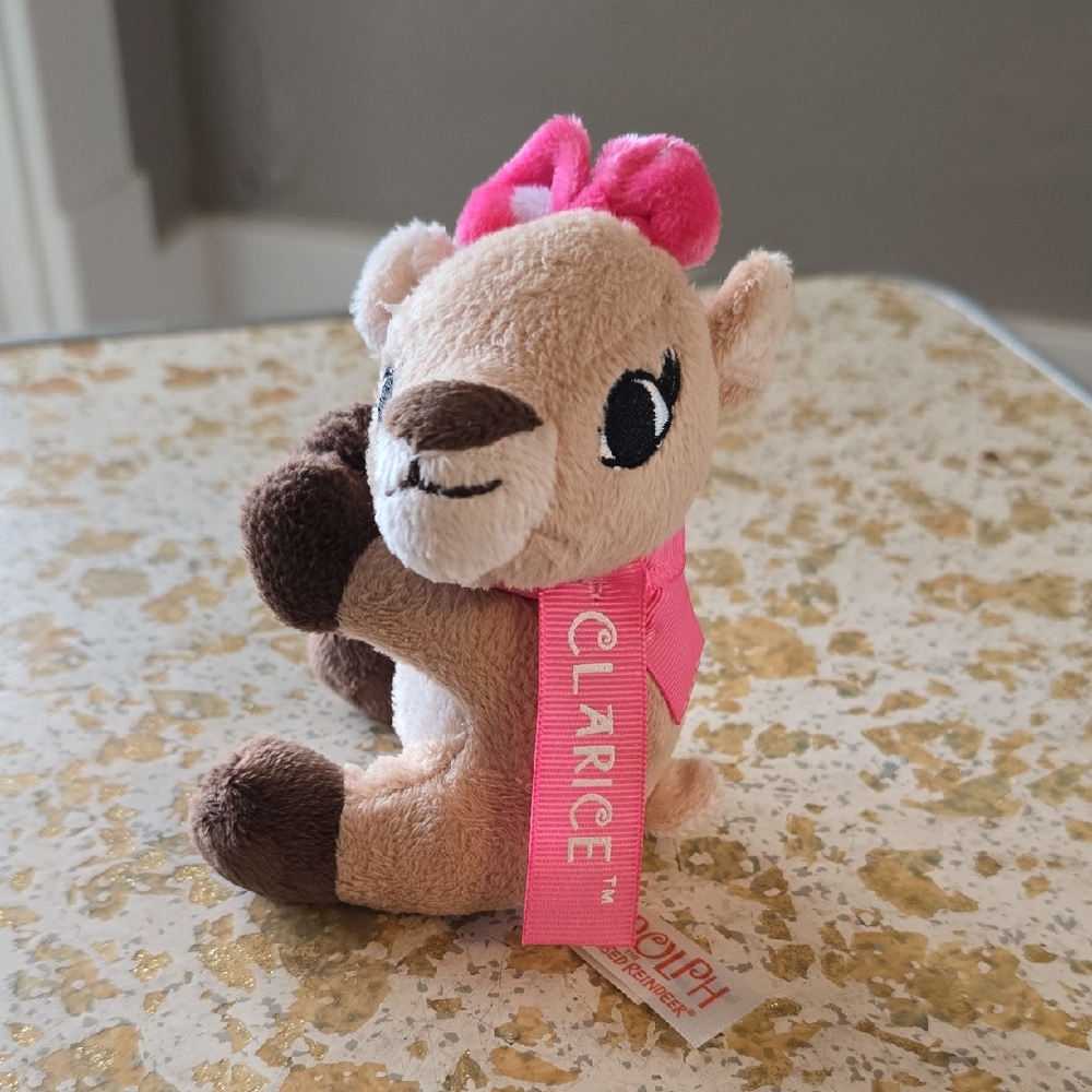 Clarice Plush Deer with Pink Bow